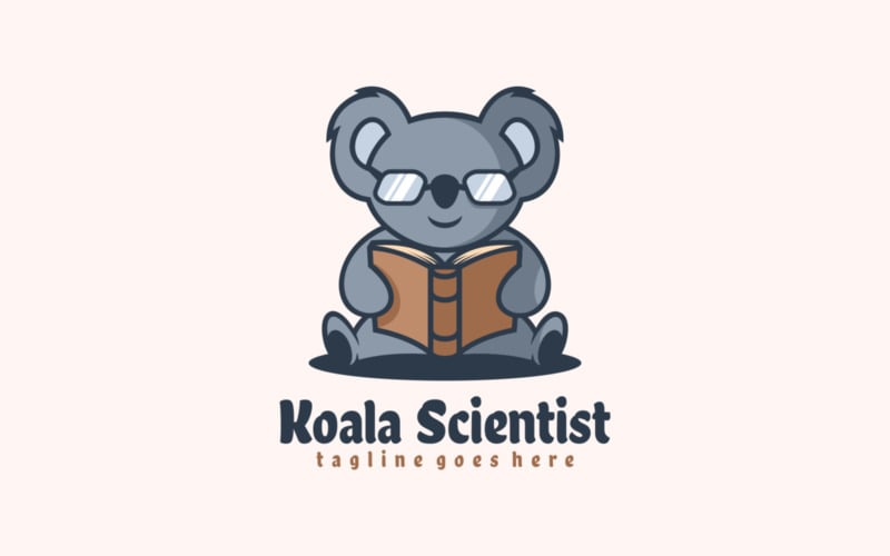 Koala Scientist Mascot Cartoon Logo Logo Template