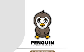 Penguin mascot cartoon logo design simple