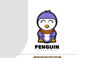 Penguin mascot design template logo