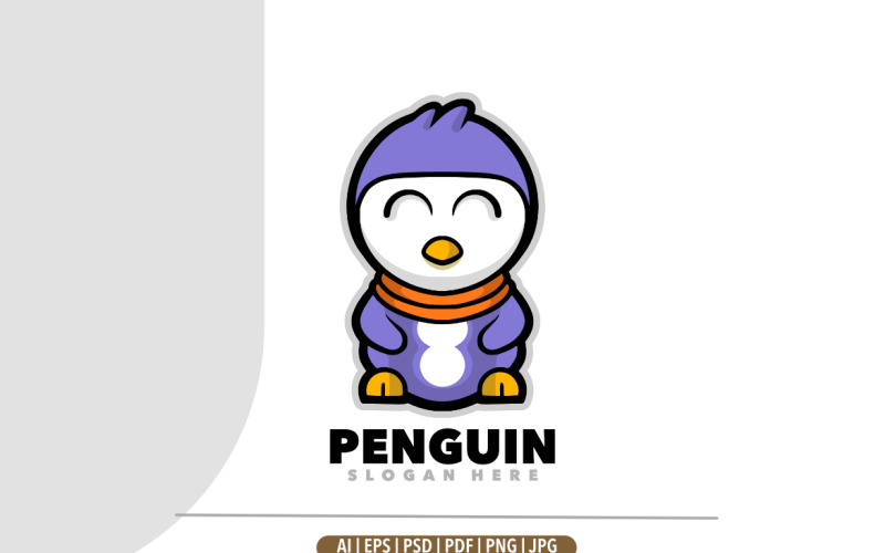 Penguin mascot design template logo Logo Template