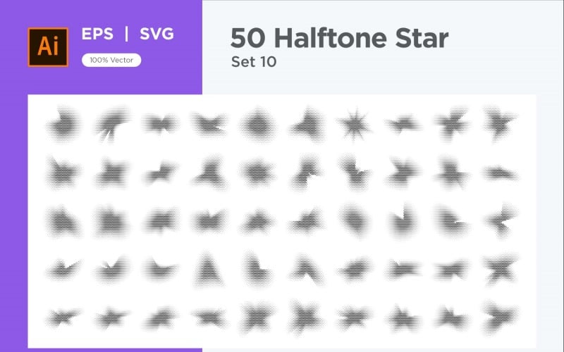Stars shape halftone background 50-10 Vector Graphic