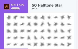 Stars shape halftone background 50-10