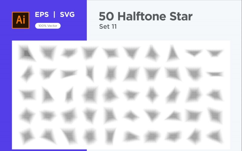 Stars shape halftone background 50-11 Vector Graphic