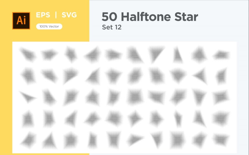 Stars shape halftone background 50-12 Vector Graphic