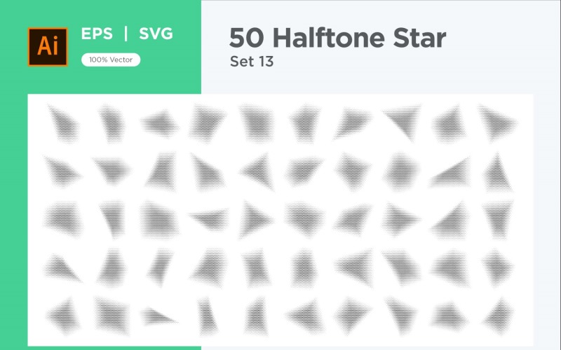 Stars shape halftone background 50-13 Vector Graphic