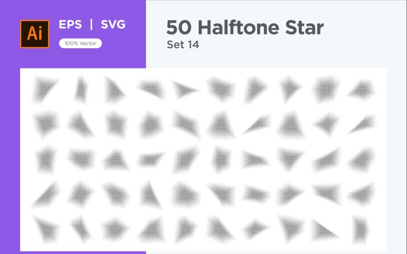 Stars shape halftone background 50-14 Vector Graphic