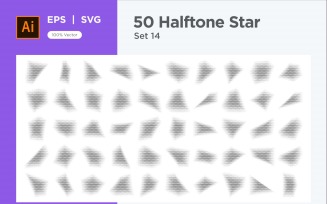 Stars shape halftone background 50-14