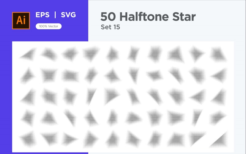 Stars shape halftone background 50-15 Vector Graphic