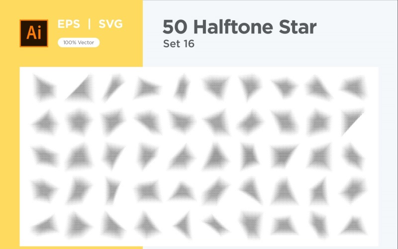 Stars shape halftone background 50-16 Vector Graphic