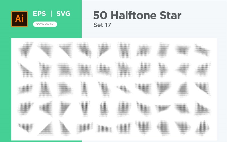 Stars shape halftone background 50-17 Vector Graphic