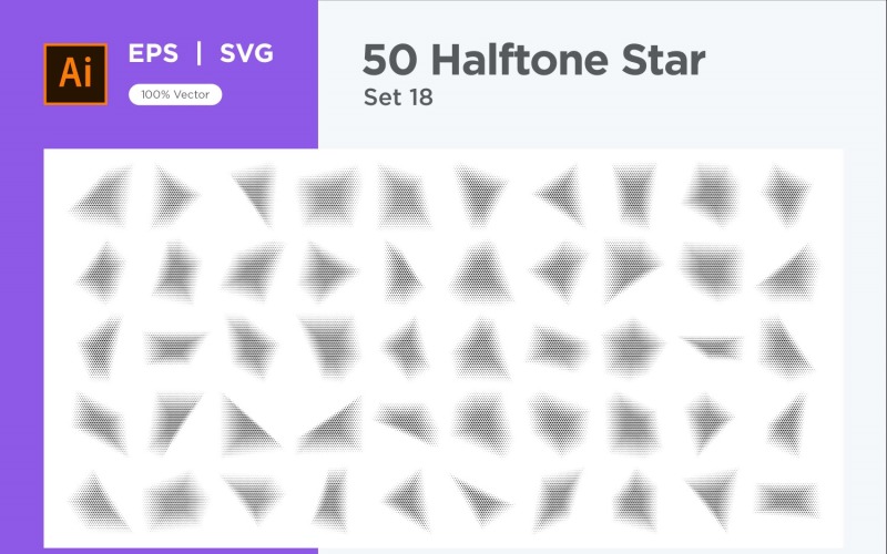 Stars shape halftone background 50-18 Vector Graphic