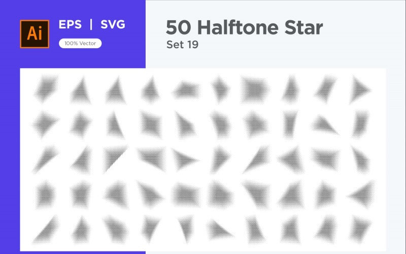 Stars shape halftone background 50-19 Vector Graphic