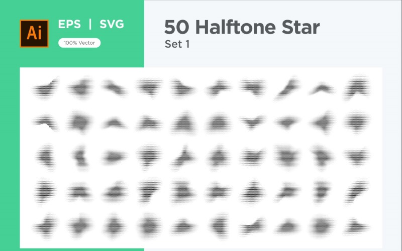 Stars shape halftone background 50-1 Vector Graphic