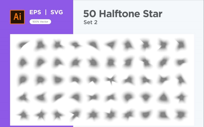 Stars shape halftone background 50-2 Vector Graphic