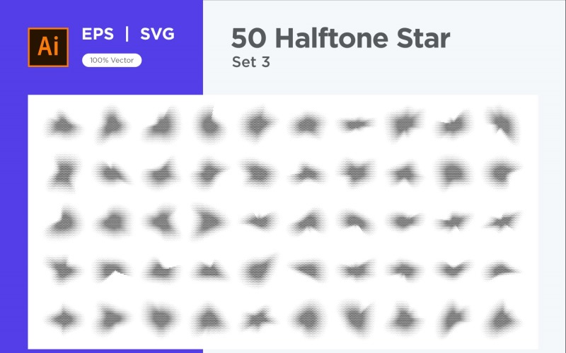 Stars shape halftone background 50-3 Vector Graphic