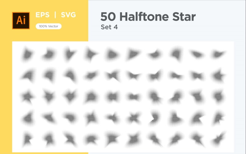 Stars shape halftone background 50-4 Vector Graphic