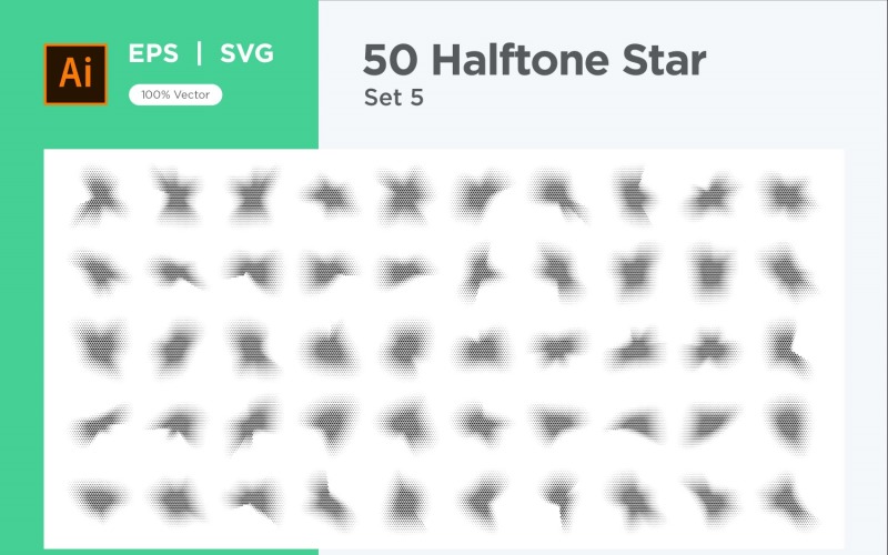 Stars shape halftone background 50-5 Vector Graphic