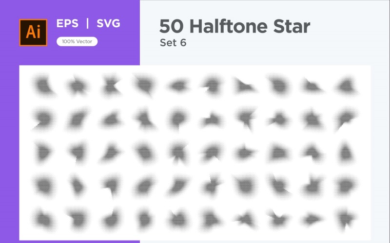 Stars shape halftone background 50-6 Vector Graphic