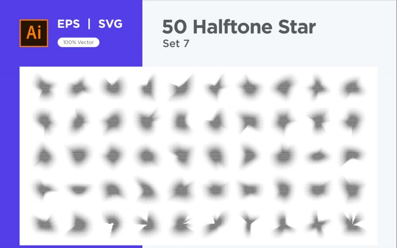 Stars shape halftone background 50-7 Vector Graphic