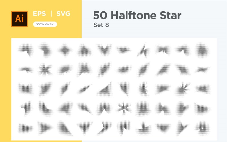 Stars shape halftone background 50-8 Vector Graphic