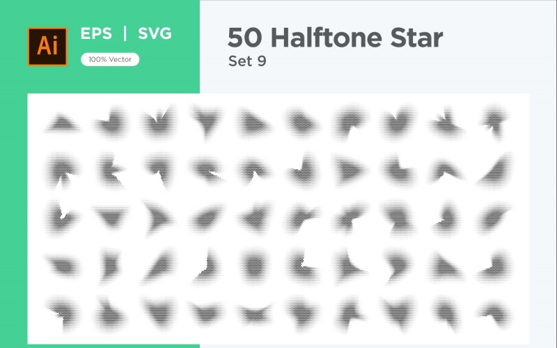 Stars shape halftone background 50-9 Vector Graphic