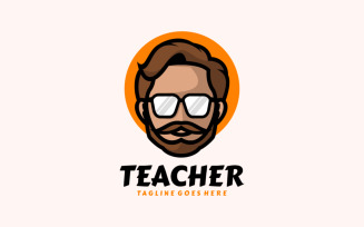 Teacher Mascot Cartoon Logo 1