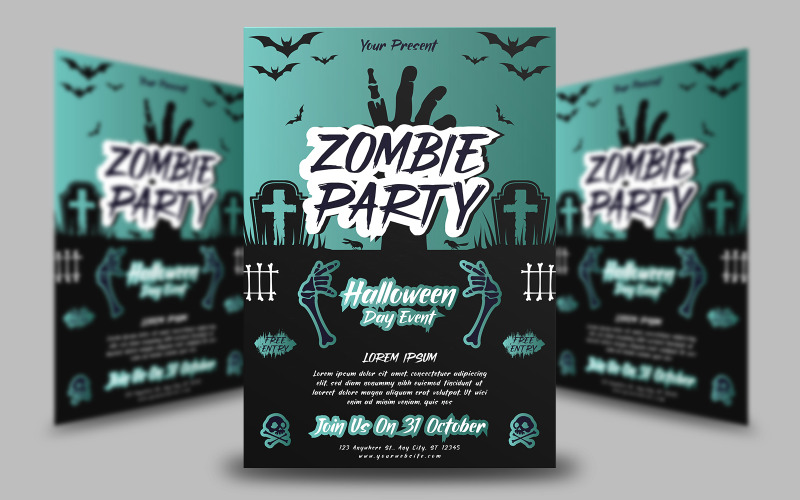 Zombie Party Halloween Event Day Corporate Identity