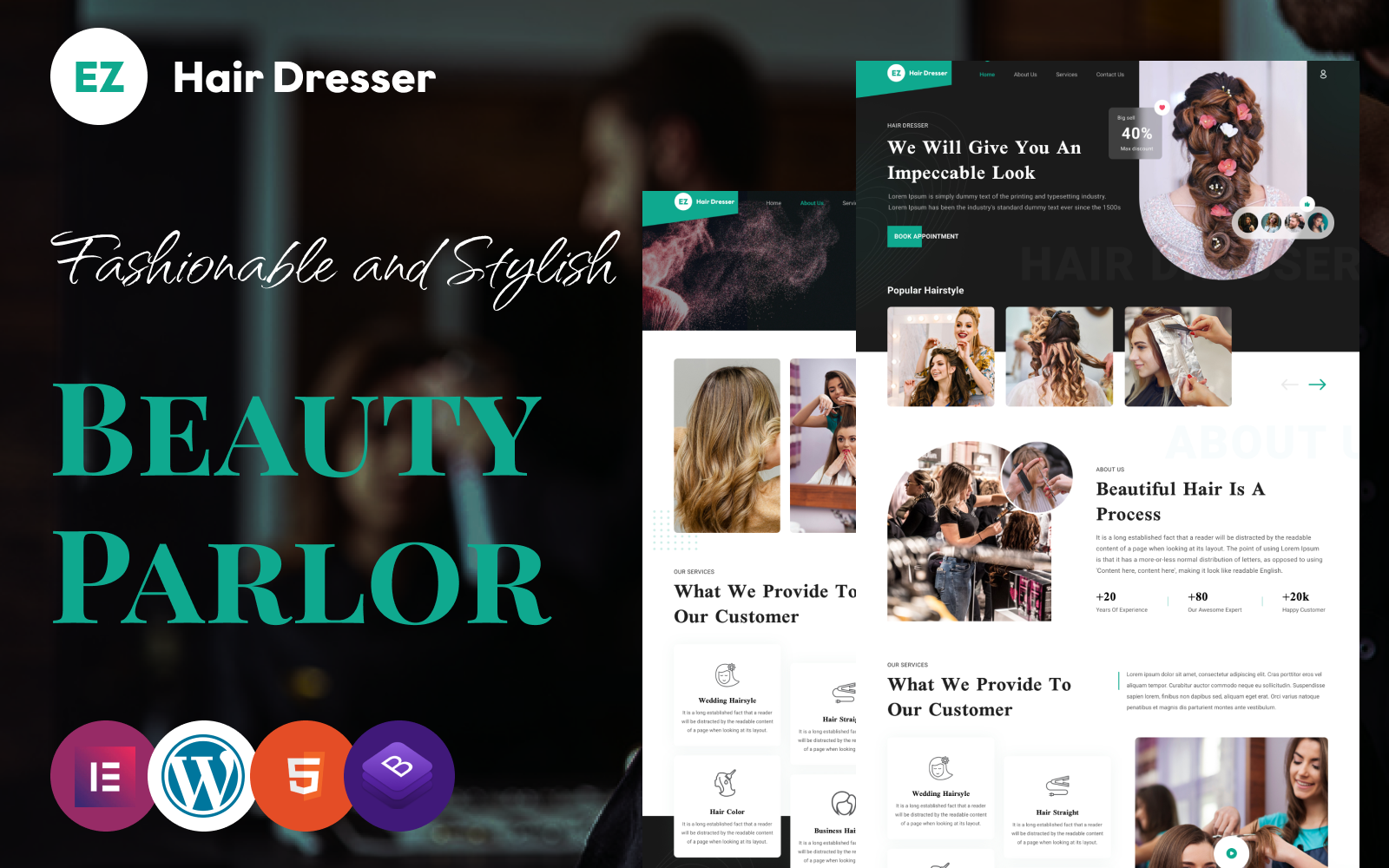 EZ Hair Dreeser- Empowering Hairdressers with a Stylish WordPress Theme to Take Your Business Online
