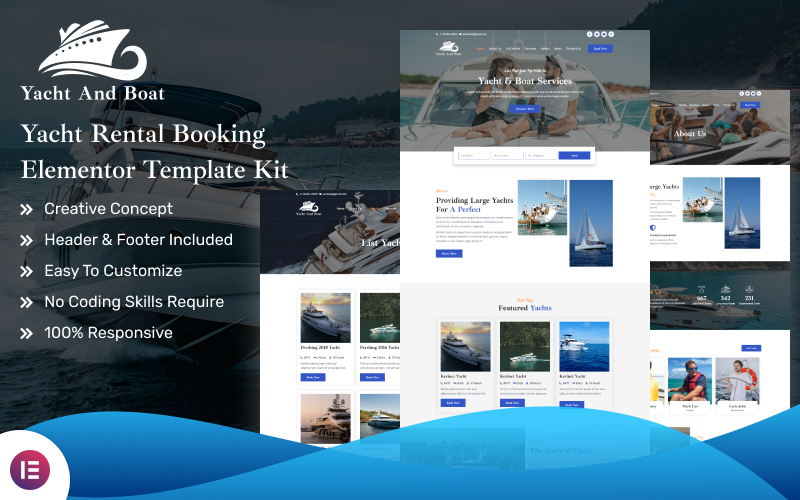 Yacht And Boat - Yatch Rental Booking Elementor Template Kit