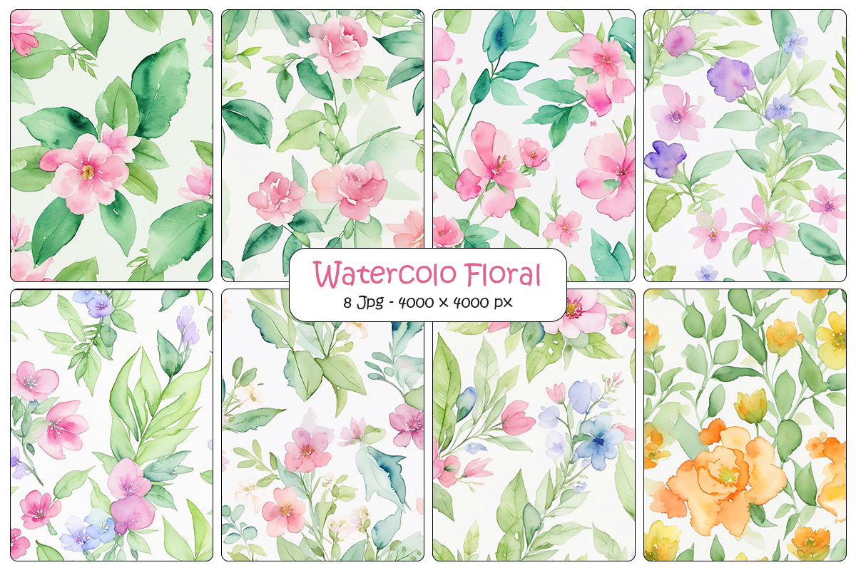 Kit Graphique #345982 Watercolor Floral Divers Modles Web - Logo template Preview