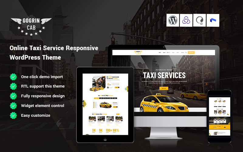 Gogrin - Online Taxi Service WordPress Theme