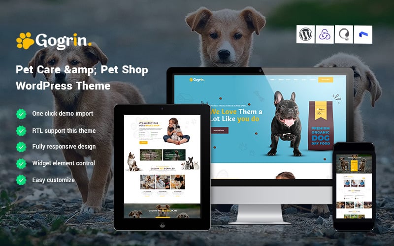 Gogrin - Pet Care & Pet Shop WordPress Theme