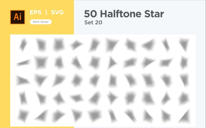 Stars shape halftone background 50-20 Vector Graphic