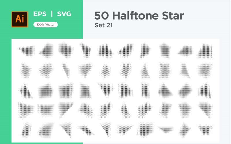 Stars shape halftone background 50-21 Vector Graphic