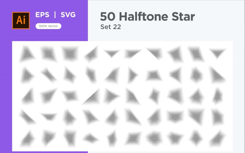 Stars shape halftone background 50-22 Vector Graphic