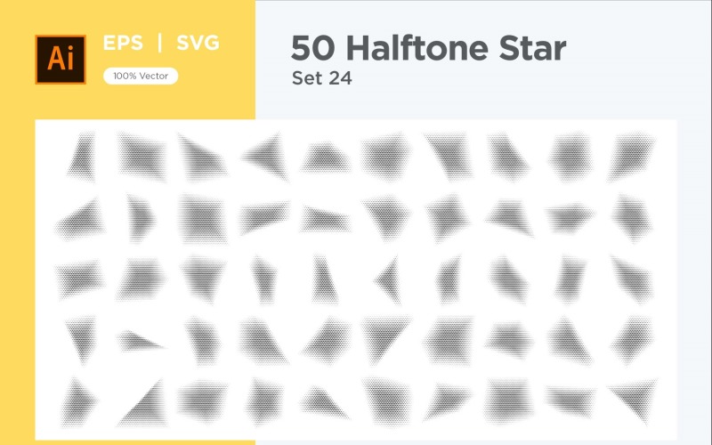 Stars shape halftone background 50-24 Vector Graphic