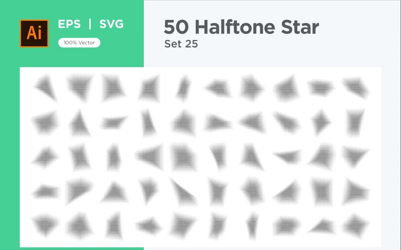 Stars shape halftone background 50-25 Vector Graphic