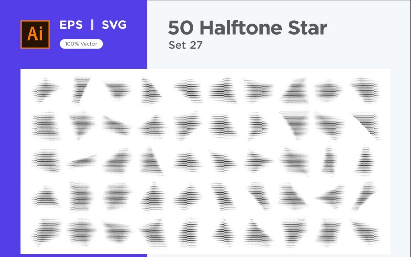 Stars shape halftone background 50-27 Vector Graphic