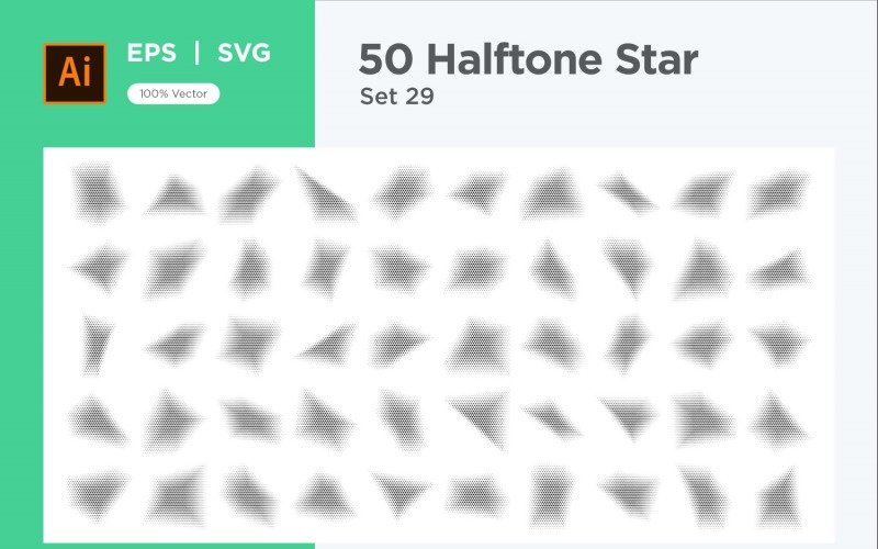 Stars shape halftone background 50-29 Vector Graphic