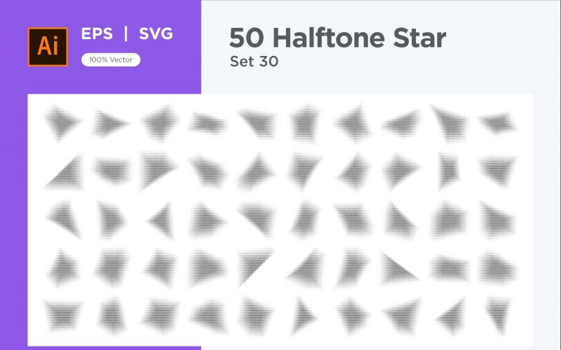 Stars shape halftone background 50-30 Vector Graphic
