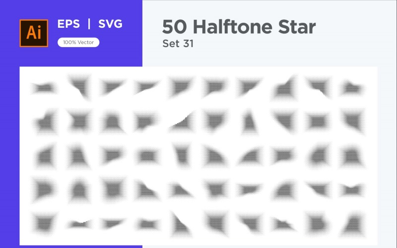 Stars shape halftone background 50-31 Vector Graphic