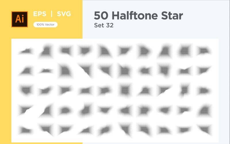 Stars shape halftone background 50-32 Vector Graphic