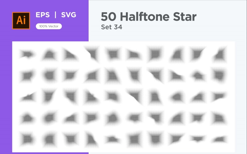 Stars shape halftone background 50-34 Vector Graphic