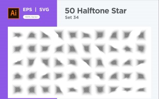 Stars shape halftone background 50-34