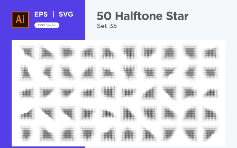 Stars shape halftone background 50-35 Vector Graphic