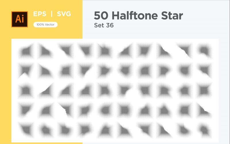 Stars shape halftone background 50-36 Vector Graphic