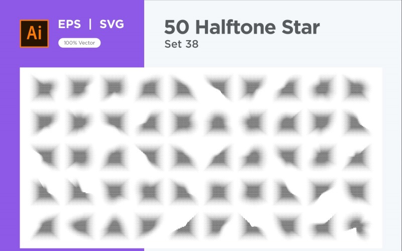 Stars shape halftone background 50-38 Vector Graphic