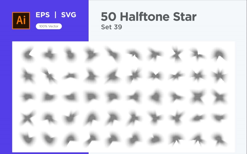 Stars shape halftone background 50-39 Vector Graphic