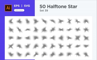 Stars shape halftone background 50-39