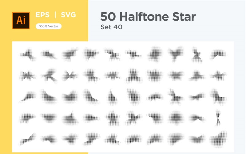 Stars shape halftone background 50-40 Vector Graphic